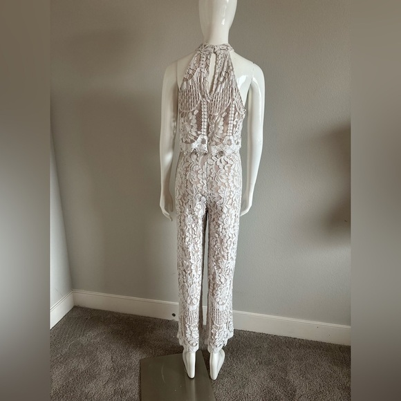 Lulu’s Britney White Lace Halter Jumpsuit - Picture 5 of 10